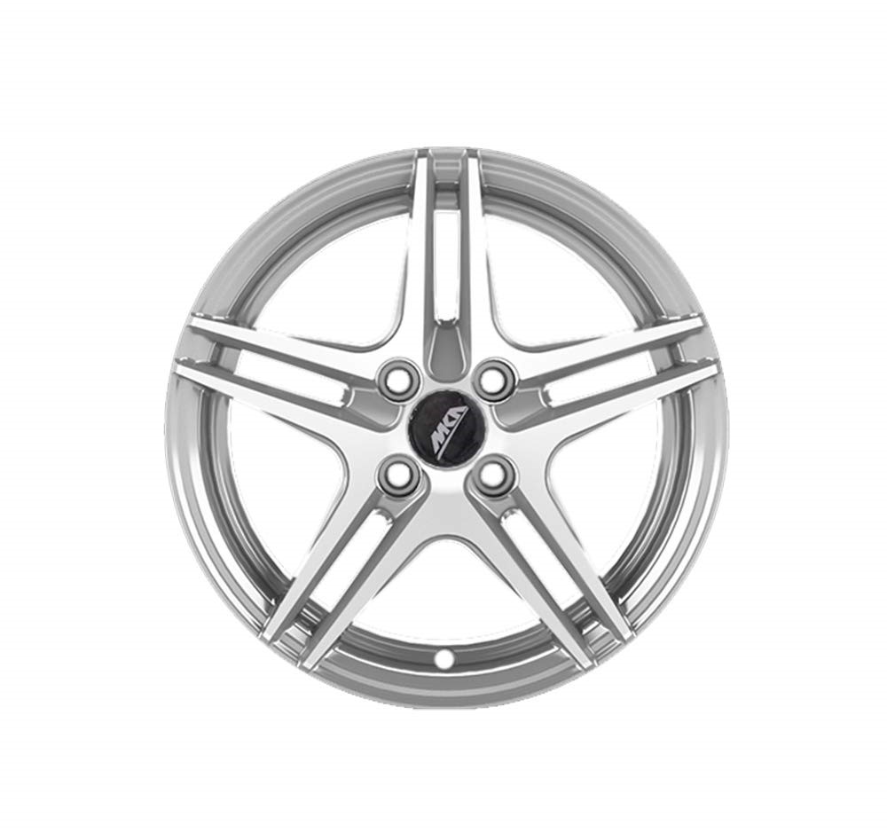 Uno Minda W1D048-000M00 Sharp Alloy Wheel 15 Inch, Diamond Cut, Hyper Silver Machined, 4 Holes